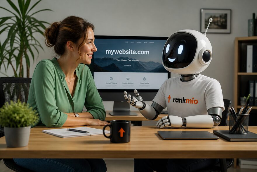 The Rankmio Chat Agent advises you on ranking, content and AI visibility