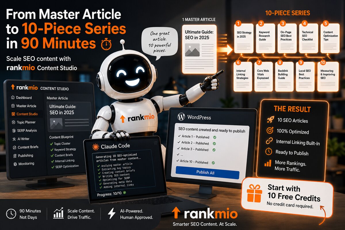 SEO master class: from one master article to a scalable content series with Rankmio